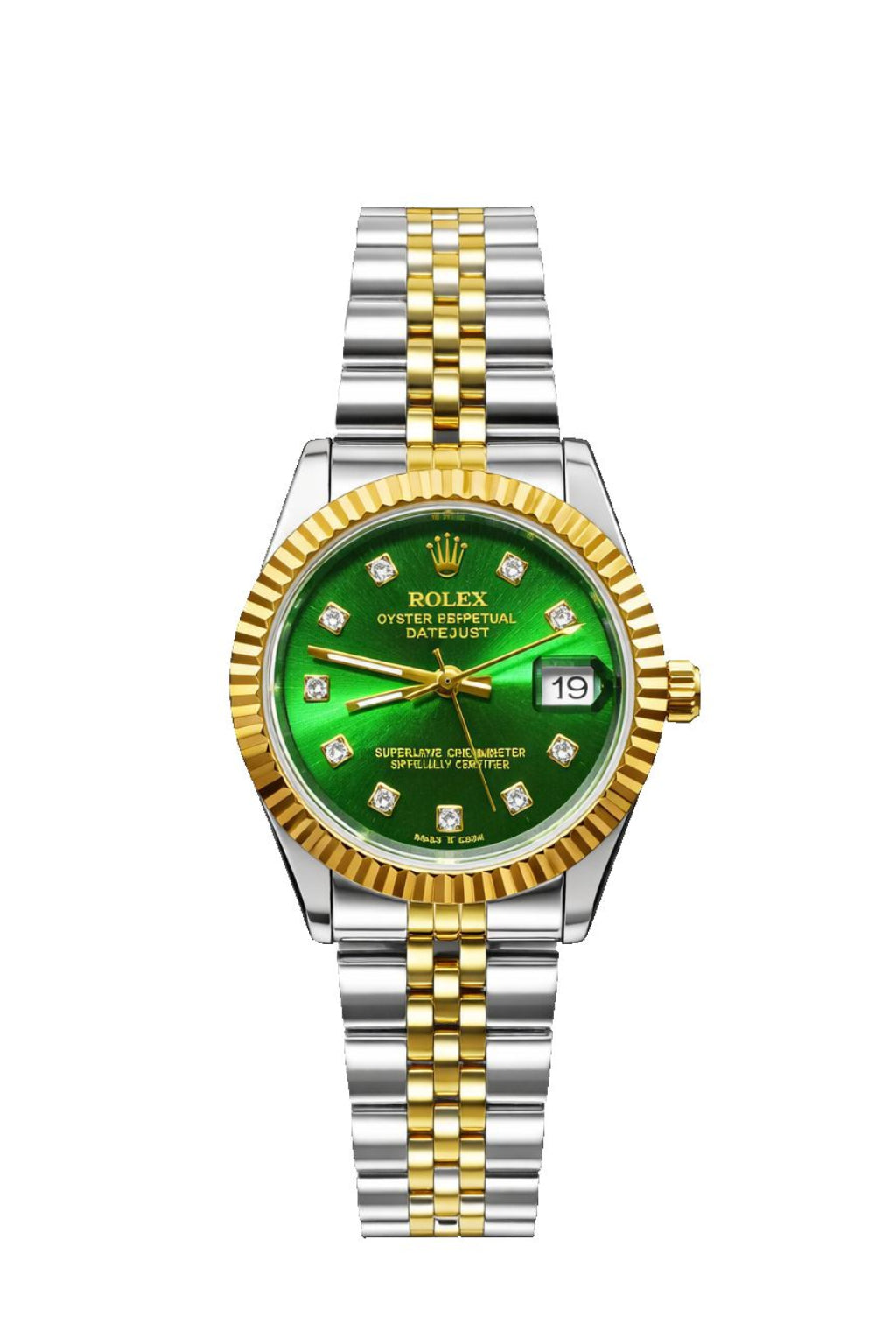 Rolex Datejust Gold/Green Dial Women