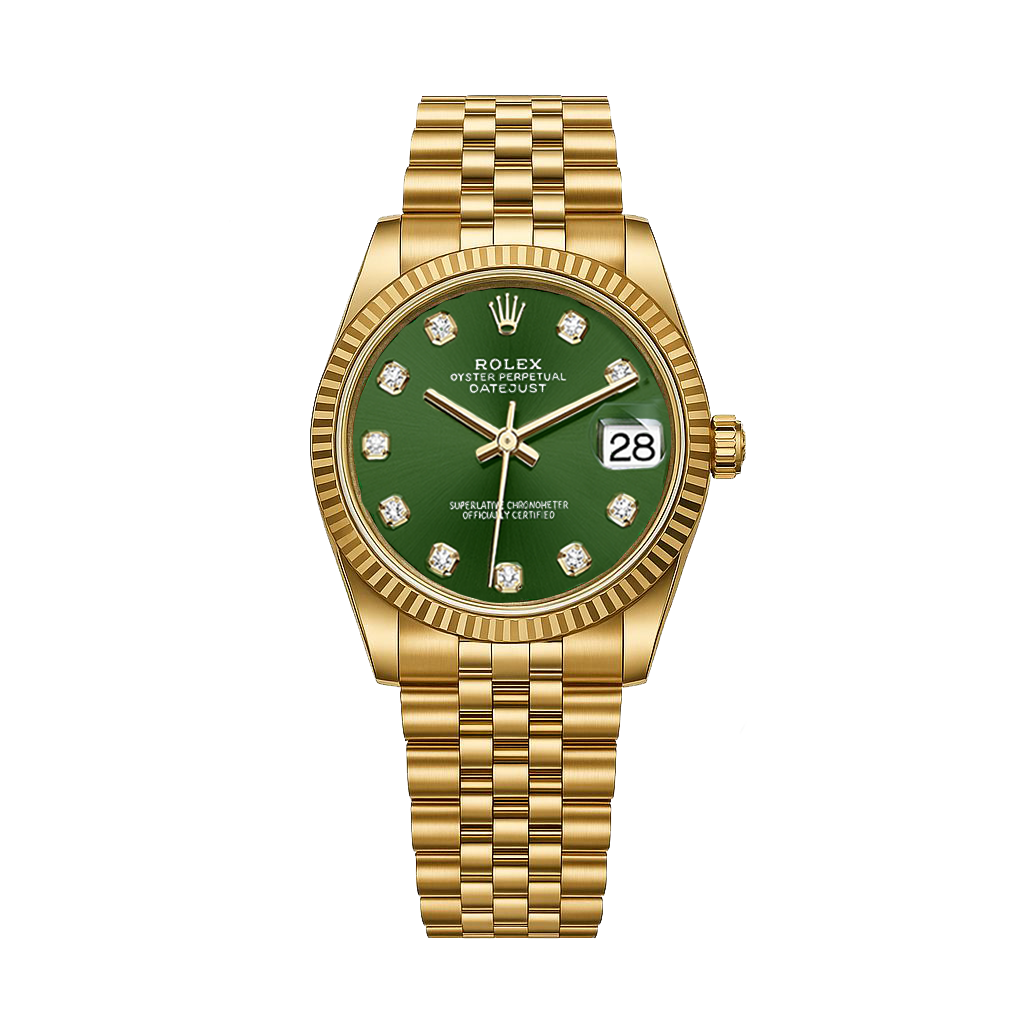 Rolex Datejust Gold/Green Dial Women Classic