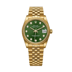 Rolex Datejust Gold/Green Dial Women Classic