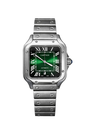 Cartier Santos Silver Green Men