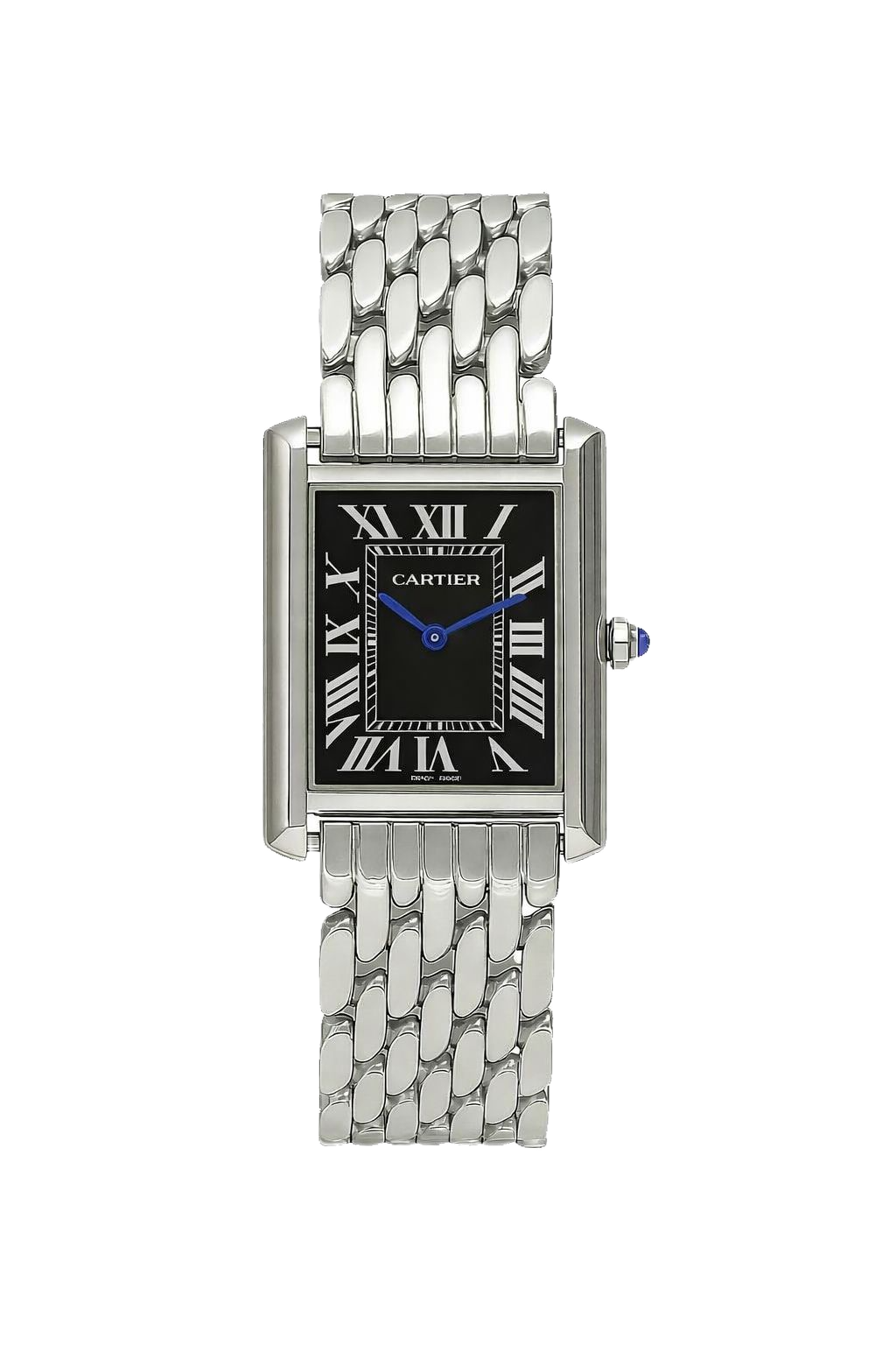 Cartier Tank Silver Black Men
