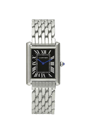 Cartier Tank Silver Black Men