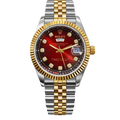 Rolex Oyster Gold/Red Dial Women