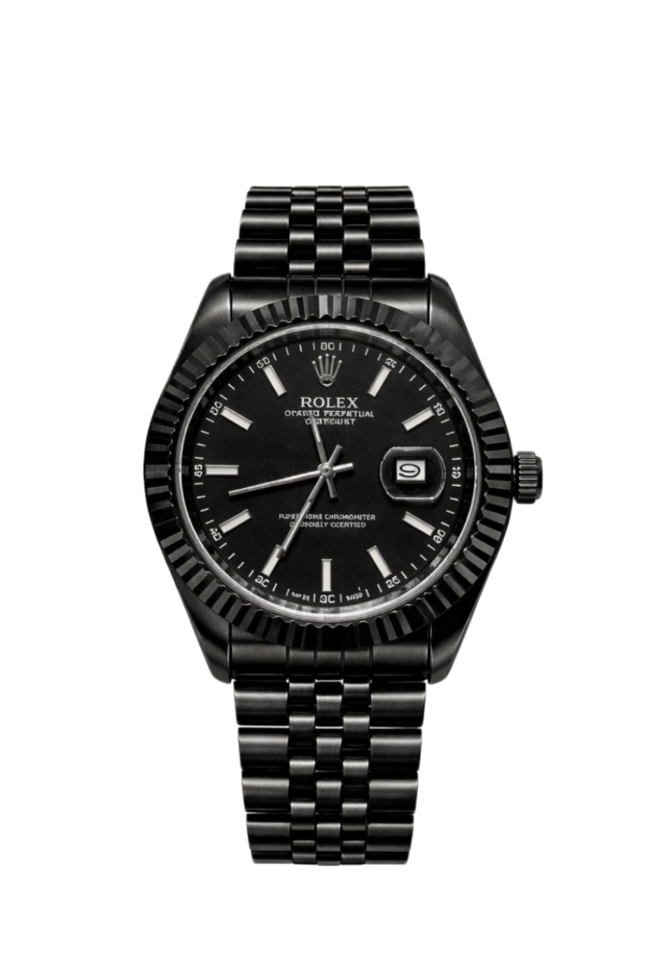 Rolex Oyster Datejust Glassy Back All Black Men