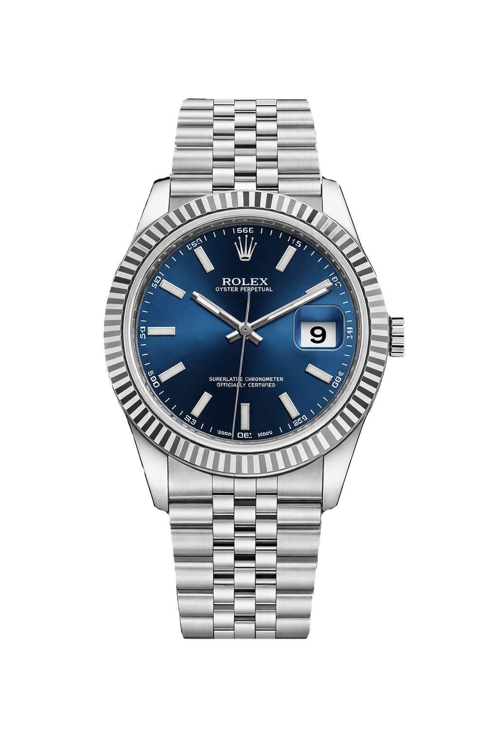 Rolex Oyster Datejust Glassy Back Blue Dial Men
