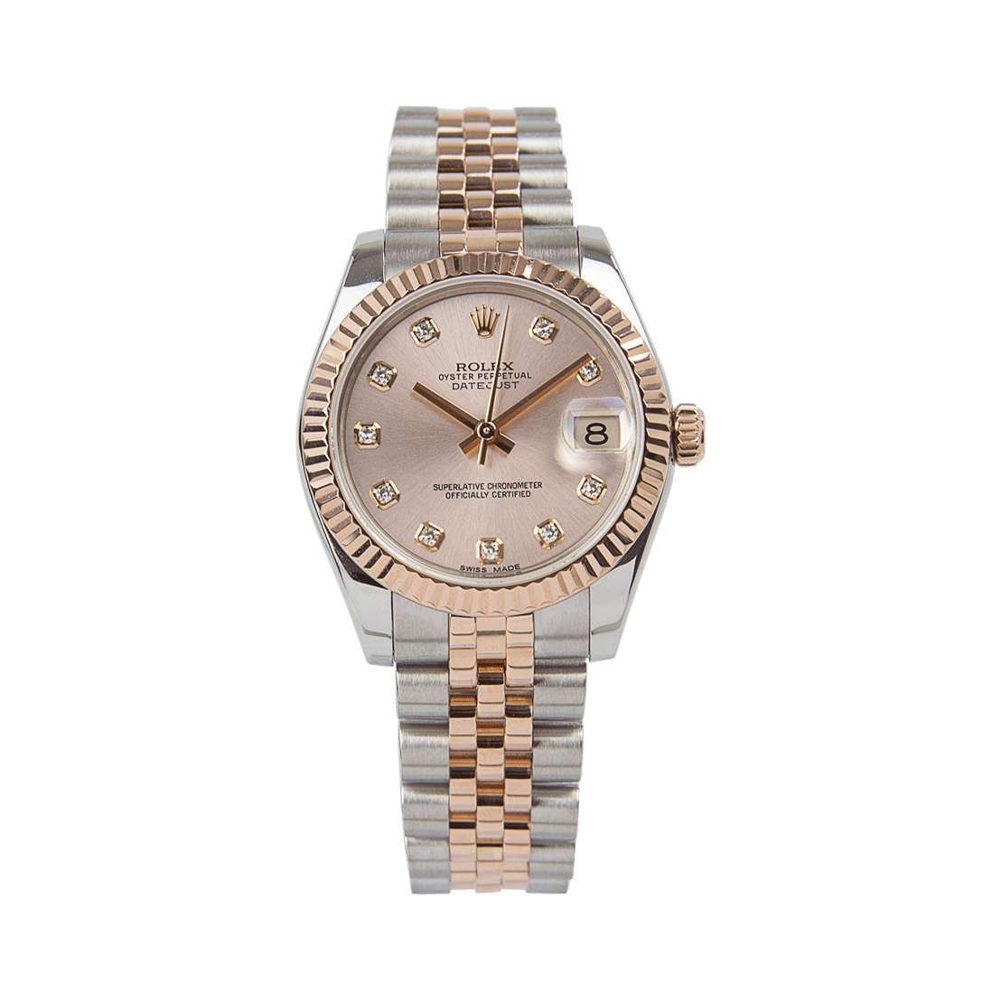 Rolex Datejust Silver/Rosegold Dial Women